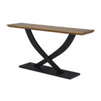 Entryway Console Table With Cross Legs Design - Natural / Espresso