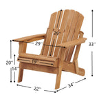Oversize Outdoor Folding Adirondack Chair, Patio Chair For Garden