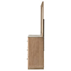 Leanne 6-drawer Sinter Stone Top Dresser and Mirror Light Oak