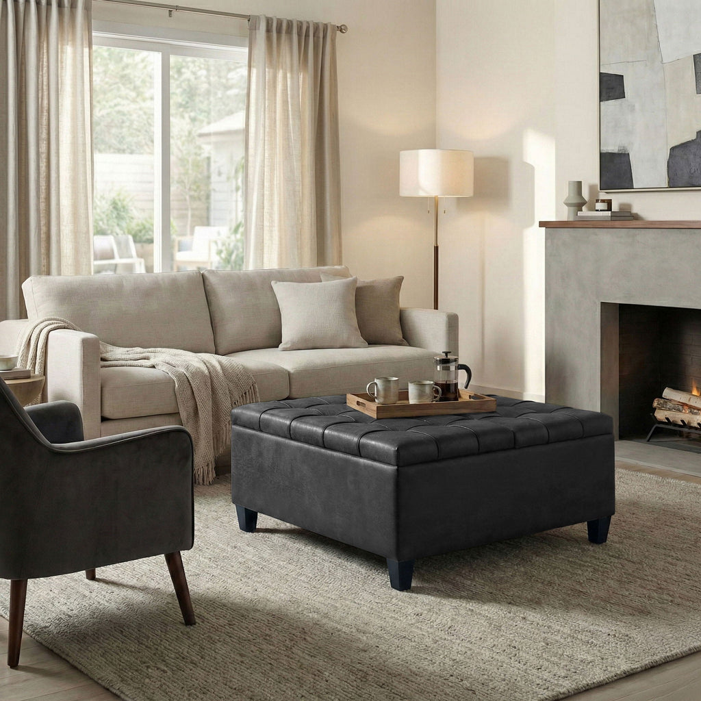 Harrison - Upholstered Coffee Table Storage Ottoman