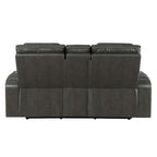 Taddeo - Power Motion Loveseat With Console, Speaker, USB, Wireless Charger & LED - Dark Gray