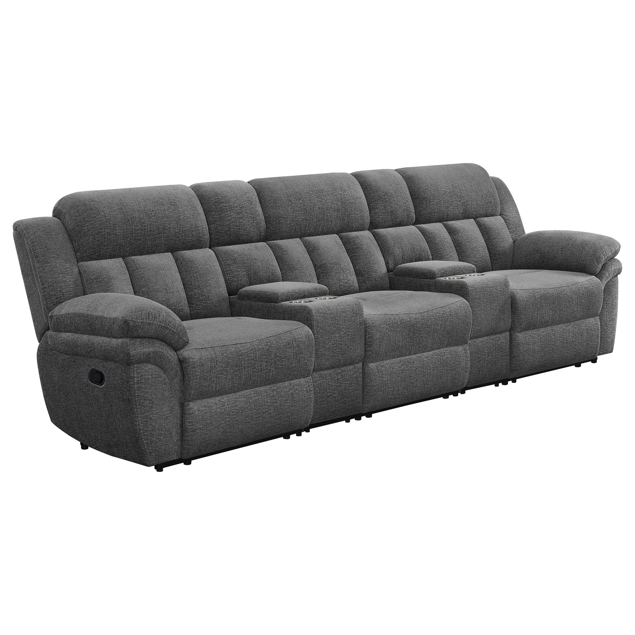 Bahrain 5-piece Upholstered Home Theater Seating Charcoal