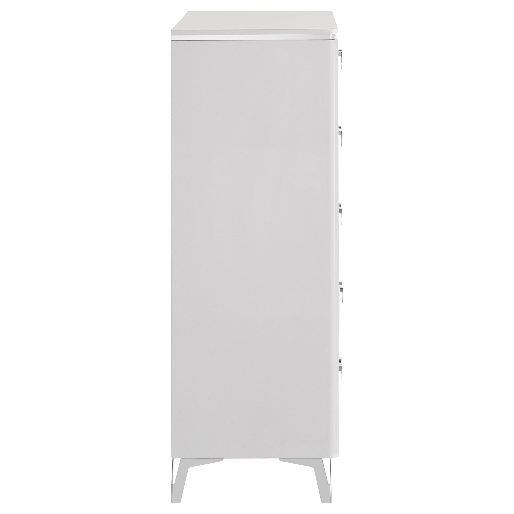 Cassia 5-drawer Bedroom Chest of Drawers White High Gloss