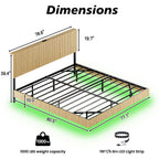 Floating Bedstead With Charging Station And LED Lights
