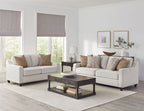 Christine 2-piece Upholstered Sloped Arm Sofa Set Beige
