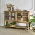 Rectangle Accent Sideboard Cabinet With Storage Shelf, Cabinet For Kitchen - Natural Wood