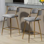 Counter Height Bar Stools With Powder Coating Base And Footrest (Set of 2) -