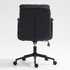Office Chair, Mid Back Home Office Desk Task Chair With Wheels And Arms Ergonomic Computer Rolling Swivel Chair With Padded Armrest