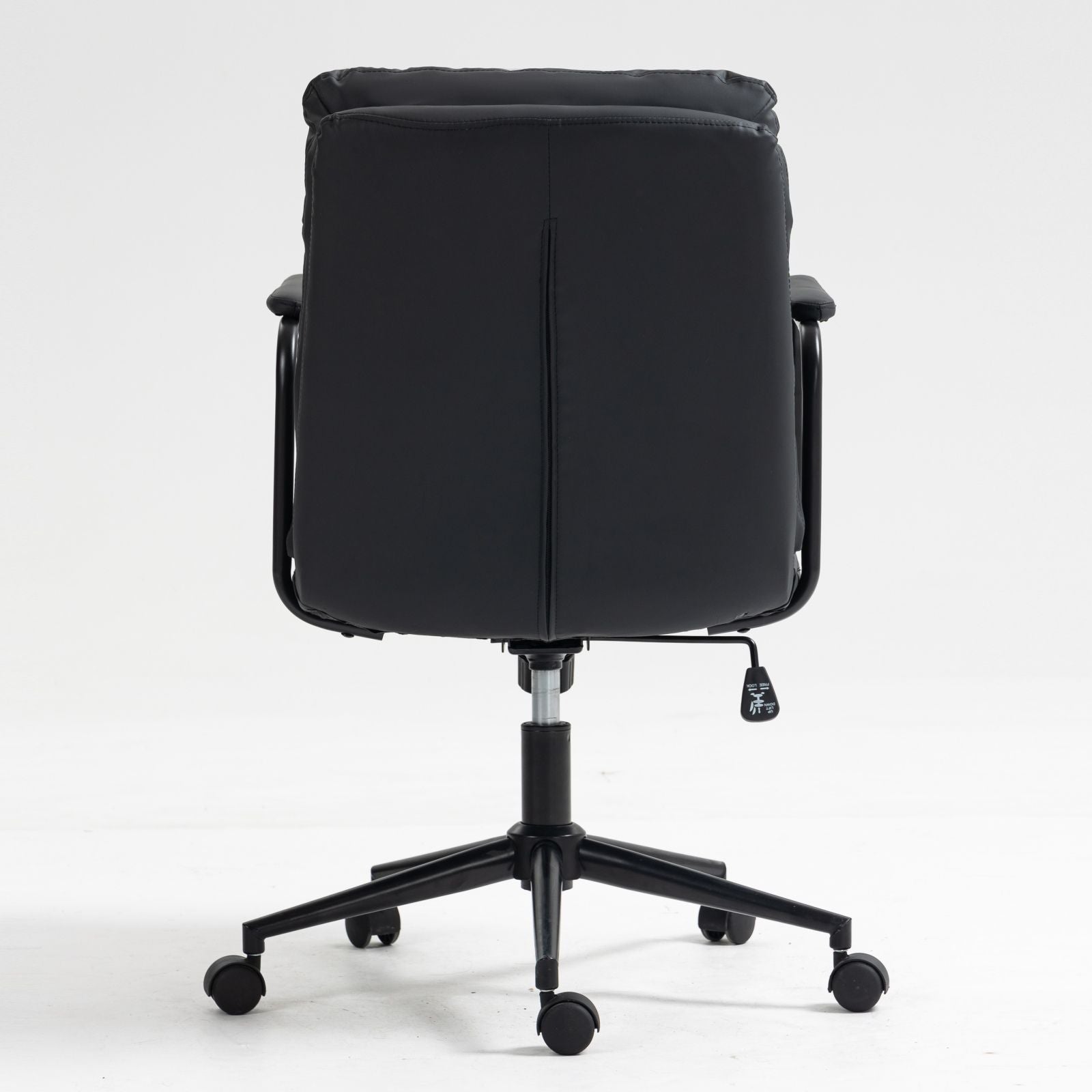 Office Chair, Mid Back Home Office Desk Task Chair With Wheels And Arms Ergonomic Computer Rolling Swivel Chair With Padded Armrest
