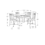 5 Pieces Dining Table Set, Small, Rectangular