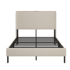 Platform Bed With Metal Frame And Charging Station
