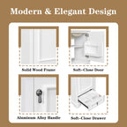 Bathroom Vanity With Sink, Soft Close Door, Adjustable U-Shaped Shelf