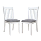 Modern Dining Chair, Wooden Back, Cushion Seats (Set of 2)
