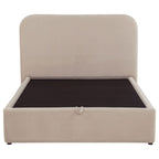 Anders Upholstered Full Storage Lift Platform Bed Beige