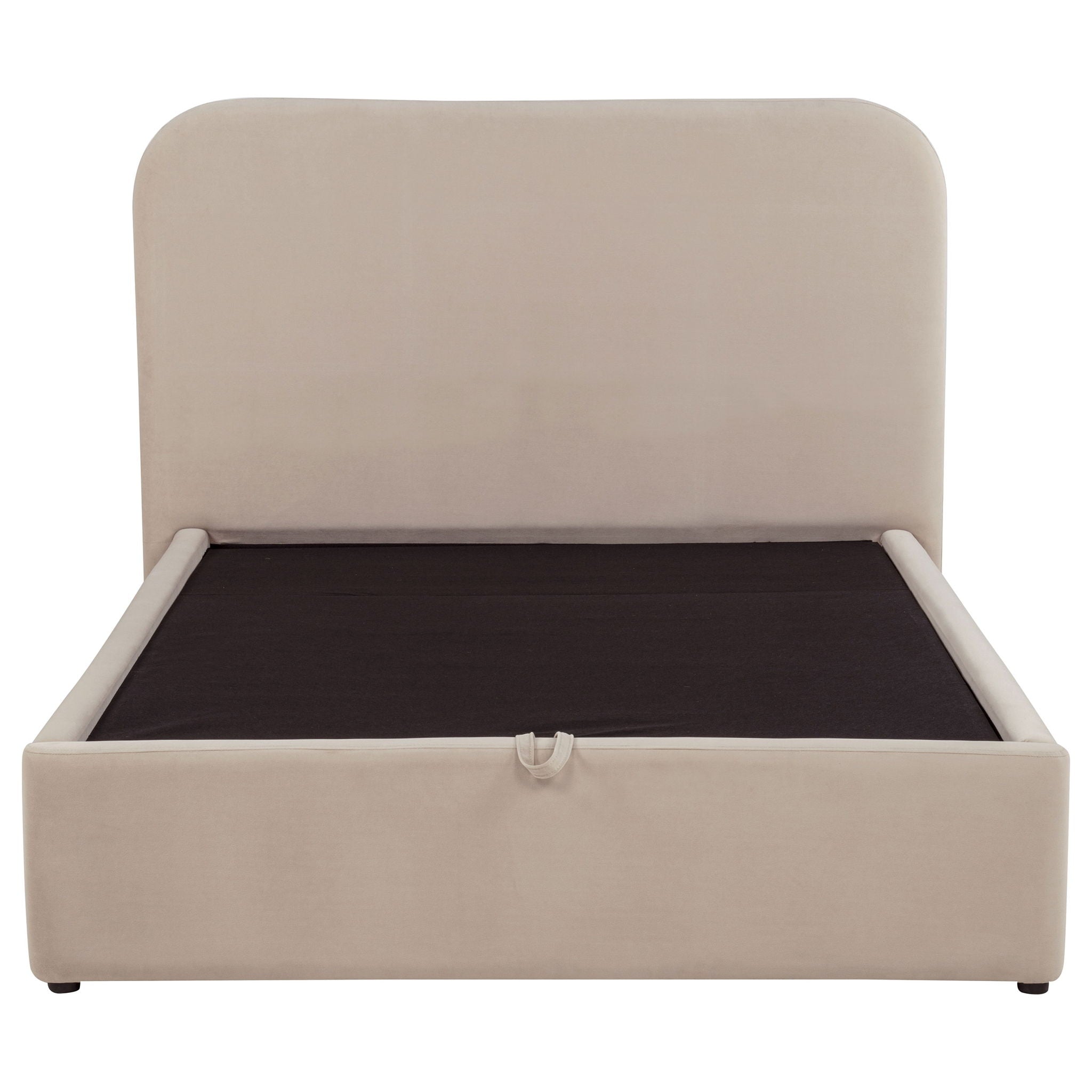 Anders Upholstered Full Storage Lift Platform Bed Beige