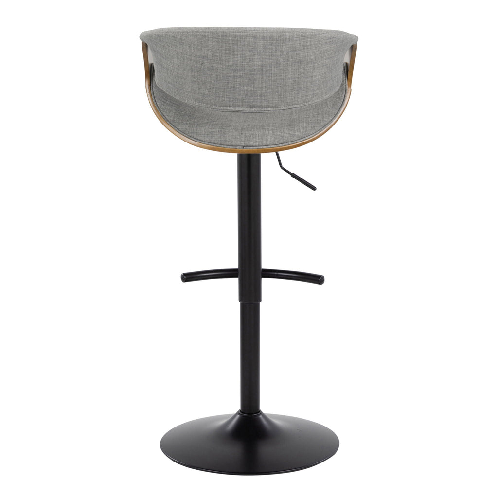 Curvo - Mid Century Modern Adjustable Barstool With Swivel & Rounded T Footrest (Set of 2)
