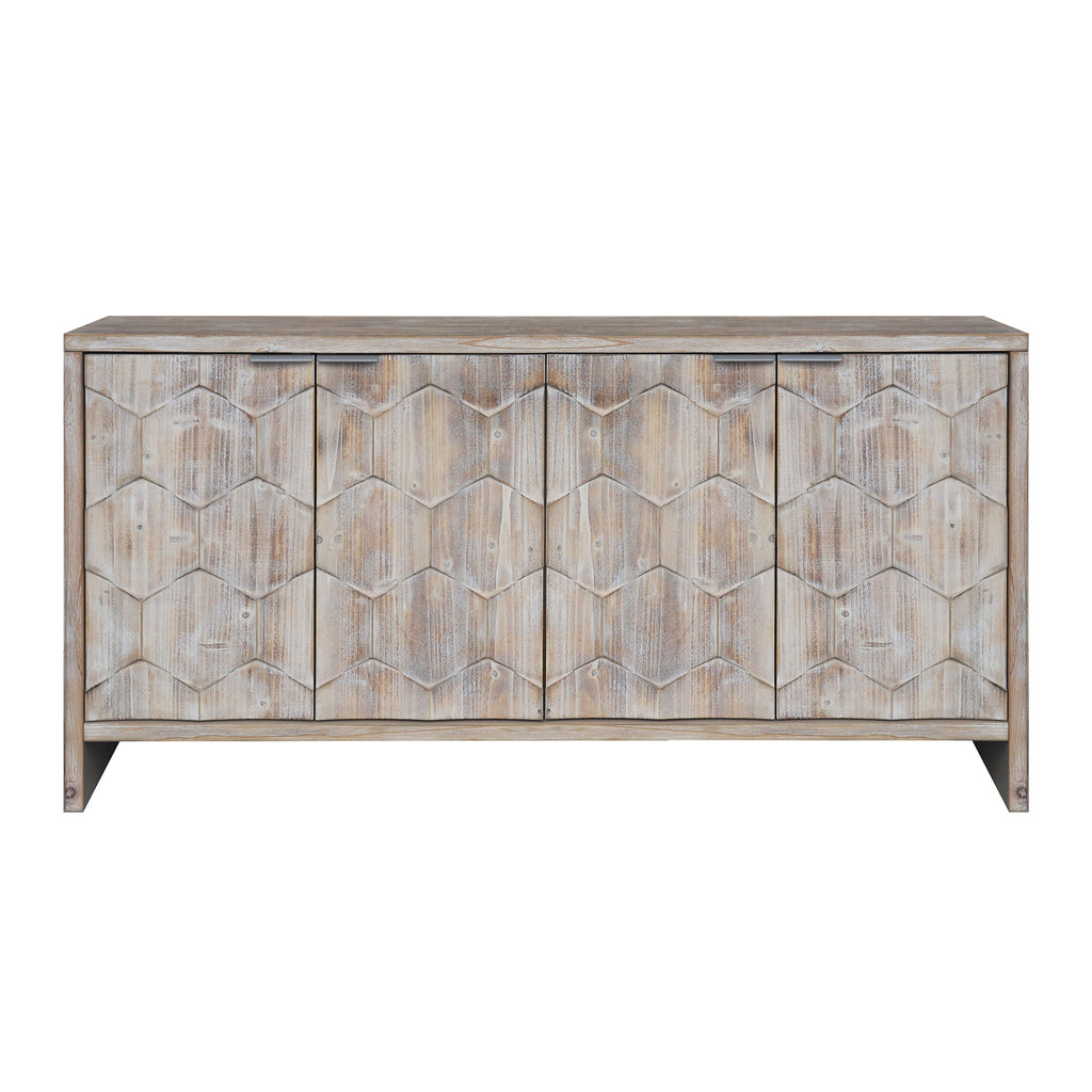 Accent Cabinet Farmhouse Style 4 Door Wooden Cabinet Sideboard Buffet Server Cabinet Storage Cabinet, For Living Room, Entryway, Hallway, Office, Kitchen And Dining Room