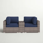 Outdoor Seating Group With Cushions 2 Person - Gray