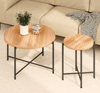 Coffee And End Table Set Waterproof Cover (Set of 2) - Natural Wood / Brown