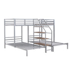 Metal Bunk Bed With Storage Shelves Staircase