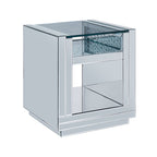 Nysa - 24" End Table - Mirrored & Faux Crystals