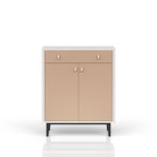Bar Cabinet With Large Storage - White / Pecan