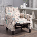 Push Back Upholstered Recliner Armchair