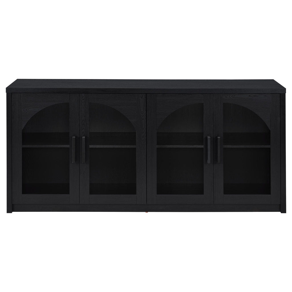 Riva 4-door Dining Sideboard Buffet Storage Credenza Black