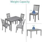 5 Pieces Modern Dining Set, Rectangular Wooden Dining Table With 4 Upholstered Chairs