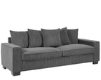 Luxe Sofa With 5 Matching Toss Pillows, Sleek Design, Spacious And Comfortable 3 Seater Couch