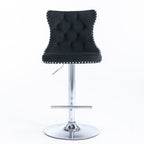 Swivel Barstools Adjusatble Seat Height From 25-33", Modern Upholstered Base Bar Stools With Backs Comfortable Tufted For Home Pub And Kitchen Island (Set of 2)