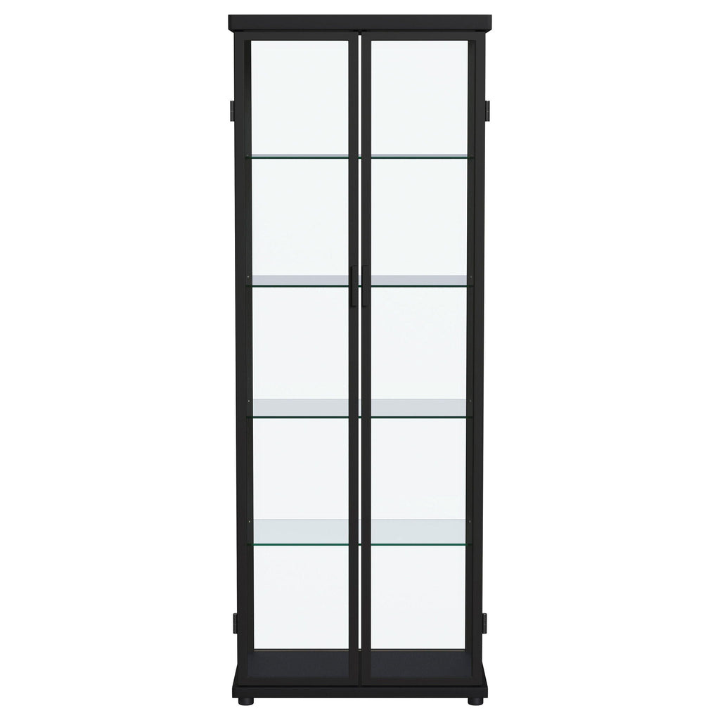 Aero 4-shelf Display Curio Cabinet with LED Lighting Black