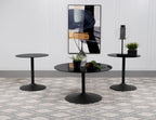 Ganso 3-piece Round Glass Top Coffee and End Table Set Black