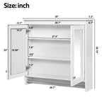 Modern Wall-Mounted Mirror Cabinet With Adjustable Shelves, Soft-Close Doors, High-Definition Mirror