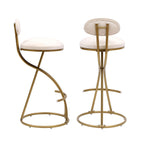 Bar Stools Upholstered Counter Height Barstools For Kitchen Island Modern Dining Chairs With Footrest (Set of 2)