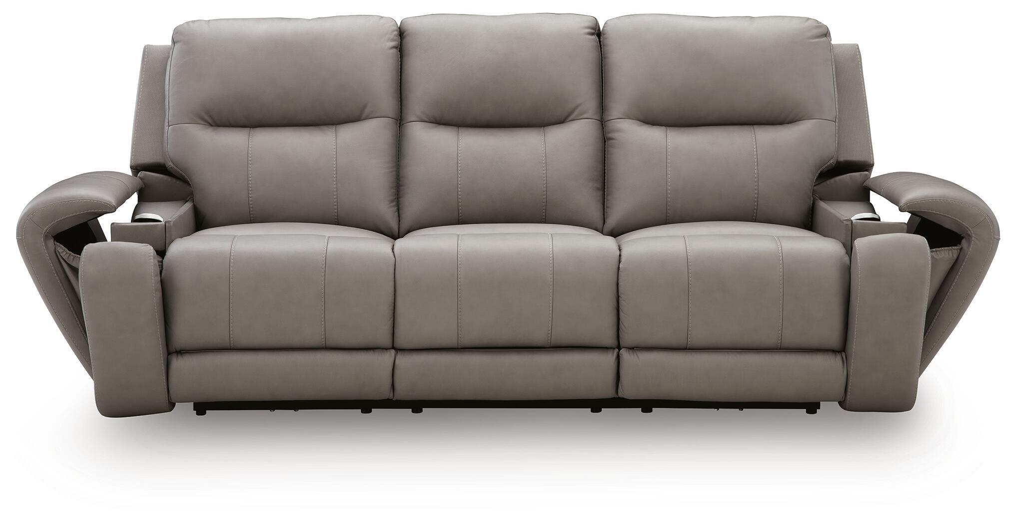 Real Moments - Power Reclining Sofa With Audio Seating - Ash