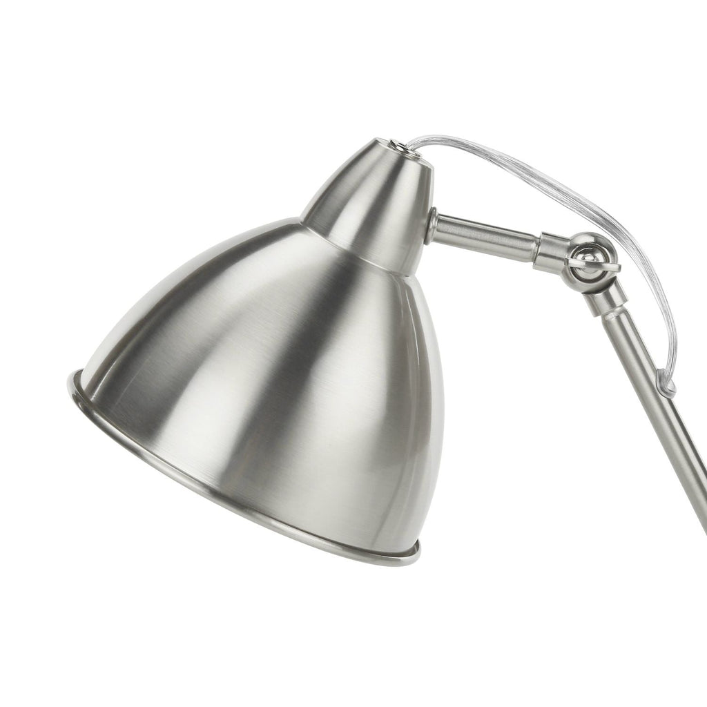 Lighting, Table Lamp, USB Port Included, Nickel Metal, Nickel Shade, Modern - Silver