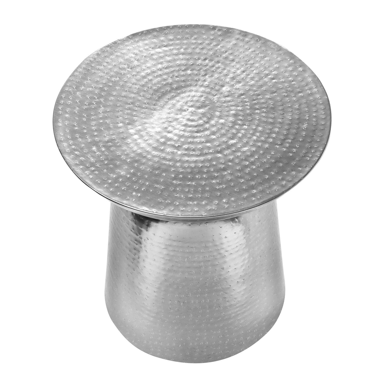 Drum Accent Side Table, Hammered Texture