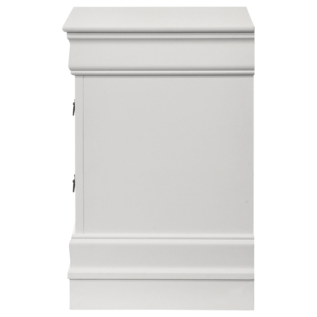 Louis Philippe 2-drawer Nightstand Bedside Table White