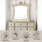 Lucienne - Mirror With LED - Beige Velvet