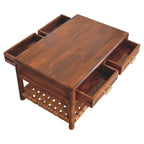Regency - Woven Console Table With 2 Drawers - Brown