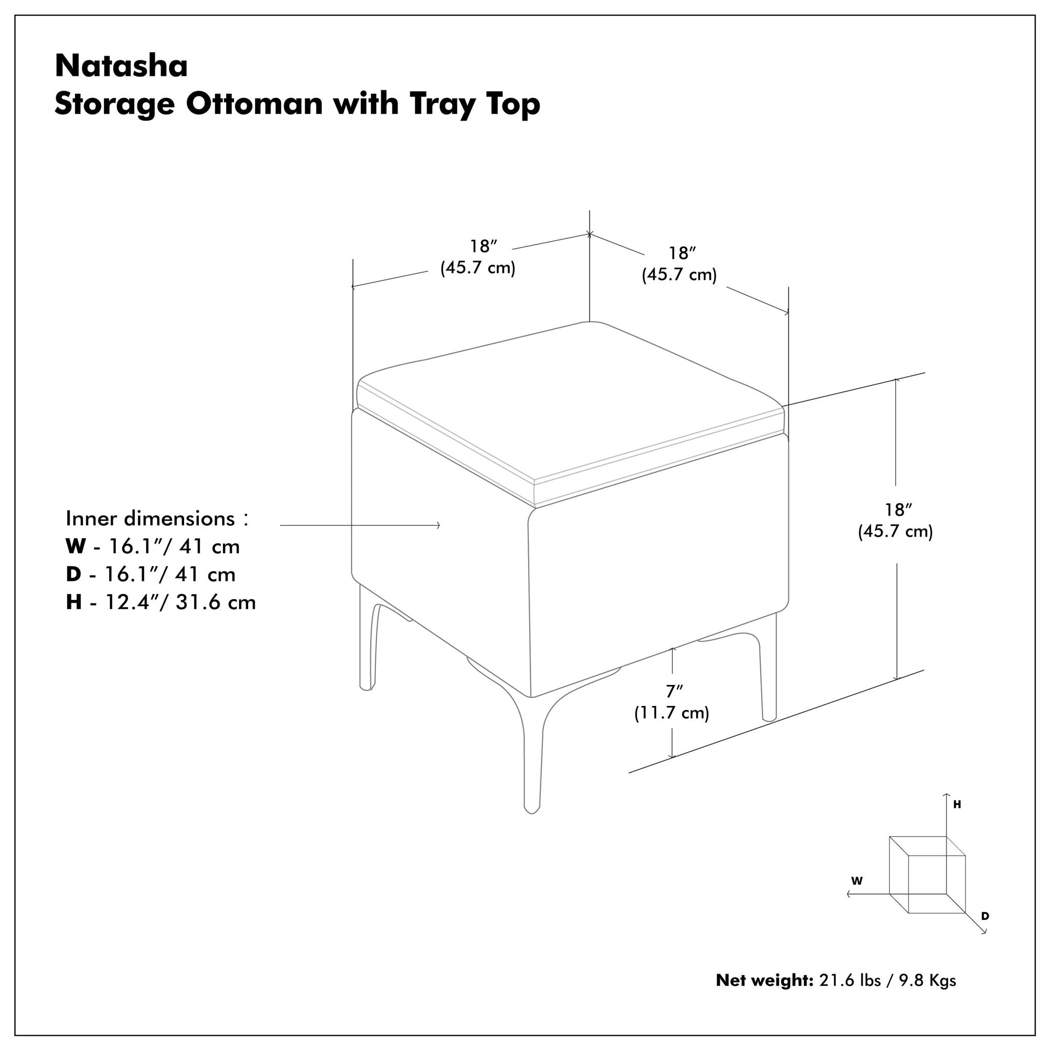 Natasha - Multifunctional Storage Ottoman With Tray