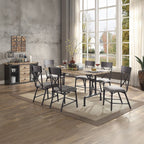 Edina - Side Chair (Set of 2) - Gray Fabric, Oak & Sandy Black