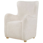 Thornton Faux Fur Upholstered Wingback Lounge Accent Chair Ivory