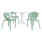 4 Piece Set Of Modern Designed Single Chairs With Round Table