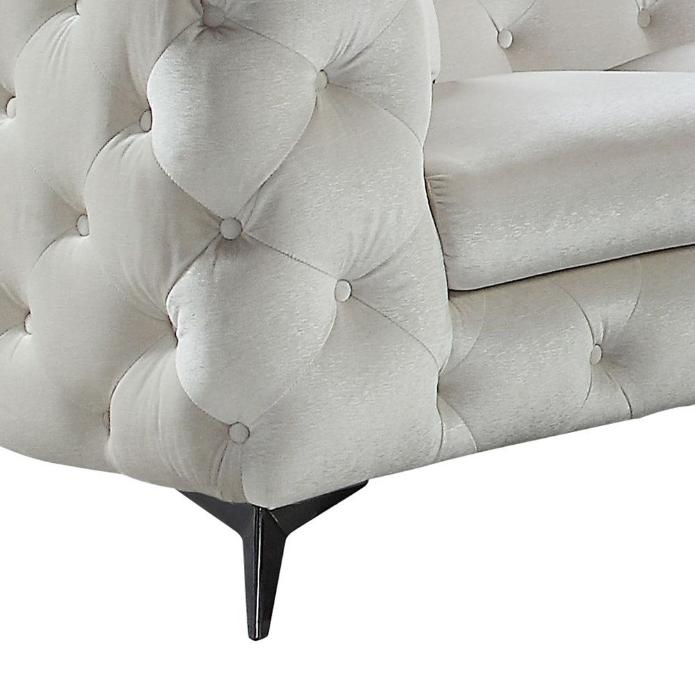 Atronia - Sectional Sofa With 4 Pillows - Beige Fabric