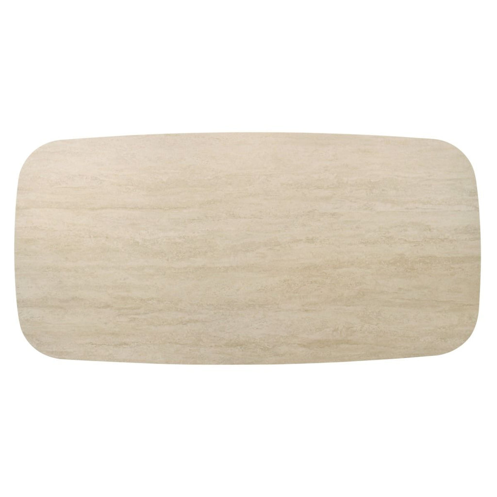 Lark - Dining Table - Travertine / Black