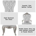 Gorsedd - Arm Chair (Set of 2) - Cream Fabric & Golden Ivory