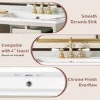 Wall-Mounted Bathroom Vanity Set With Sink, 2 Drawers And Soft-Close Door