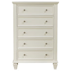 Sandy Beach 5-drawer Bedroom Chest Cream White